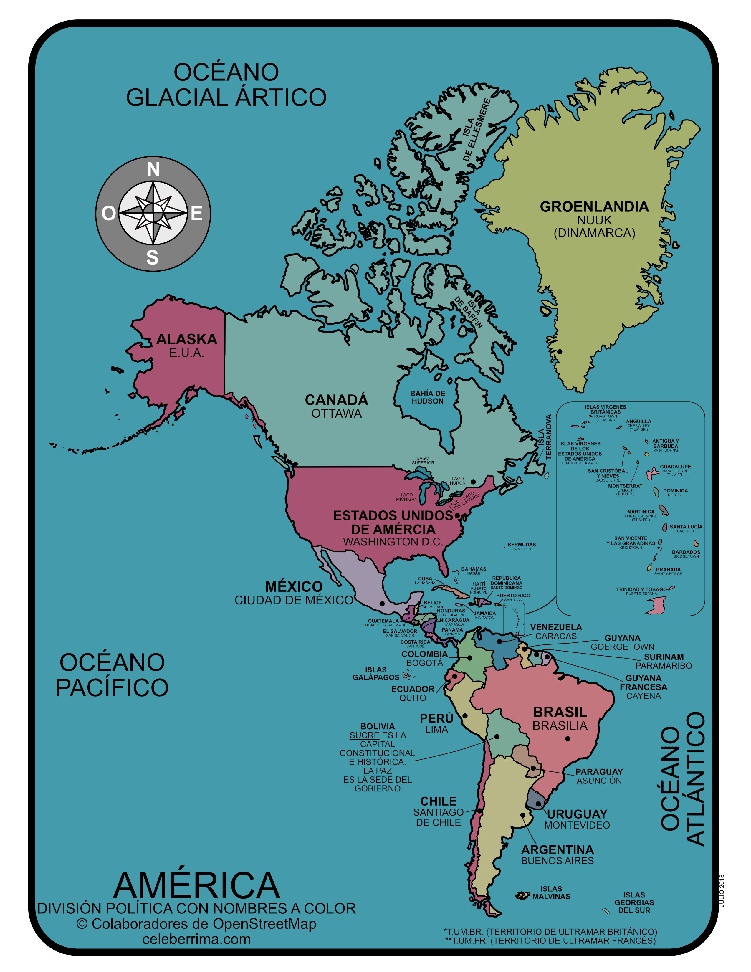 Mapa Del Continente Americano Con Nombres Para Imprimir En 2023 Mapa 0469