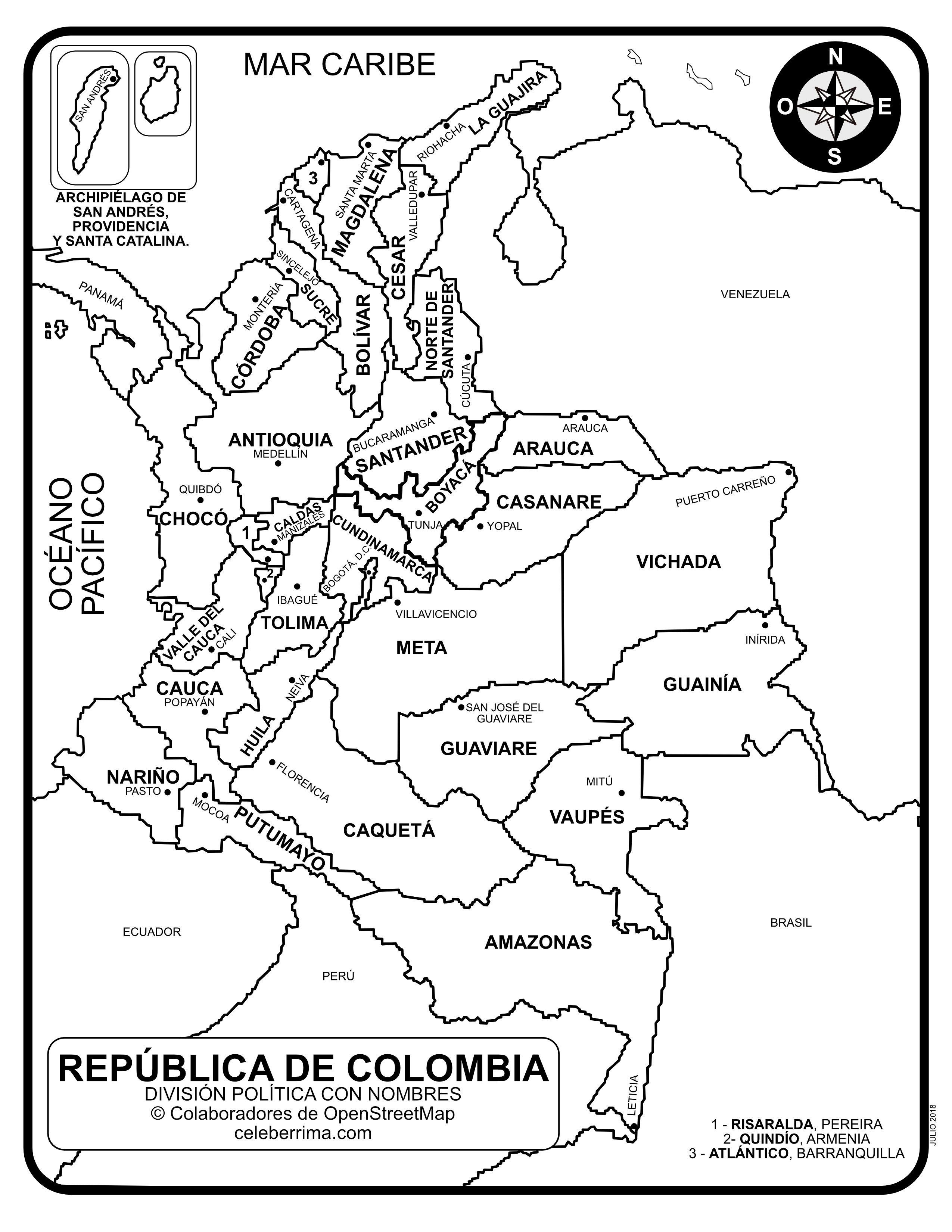 Mapa Politico De Colombia Con Nombres Para Colorear Mapa De Colombia Images 